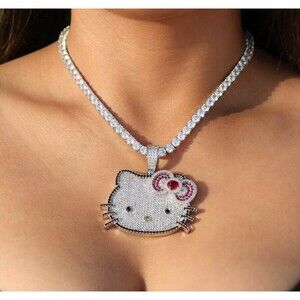Hello kitty silver tennis necklace